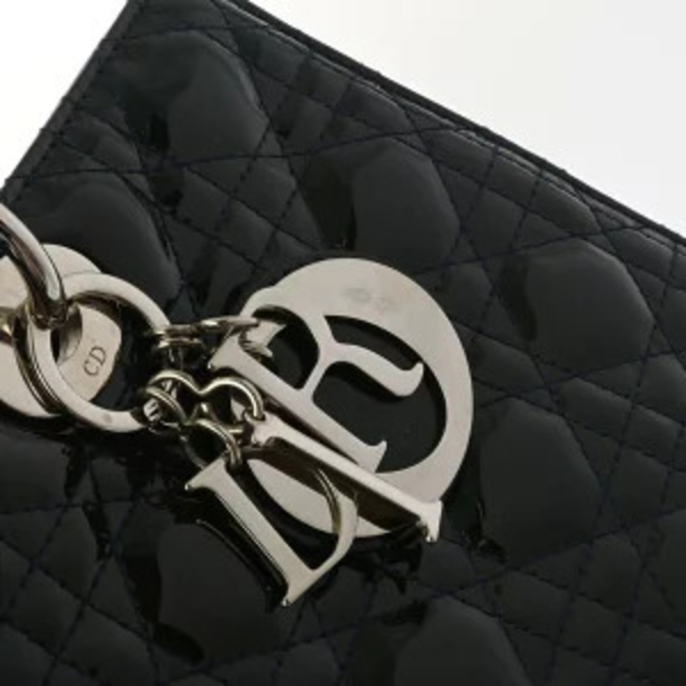 Dior LADY Cannage bag black Patent Vernis leather handbag - Picture 9 of 9